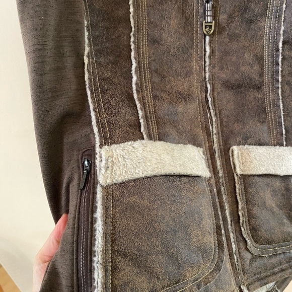 KUHL DANI SHERPA WOOL VEST WOMENS IN OAK COLOR SIZE XL - Picture 6 of 13